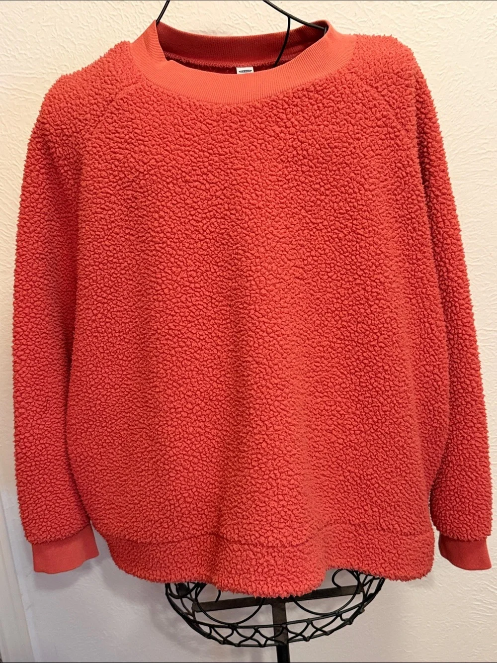 Cozy Coral Sherpa Sweater - Soft Fleece Pullover